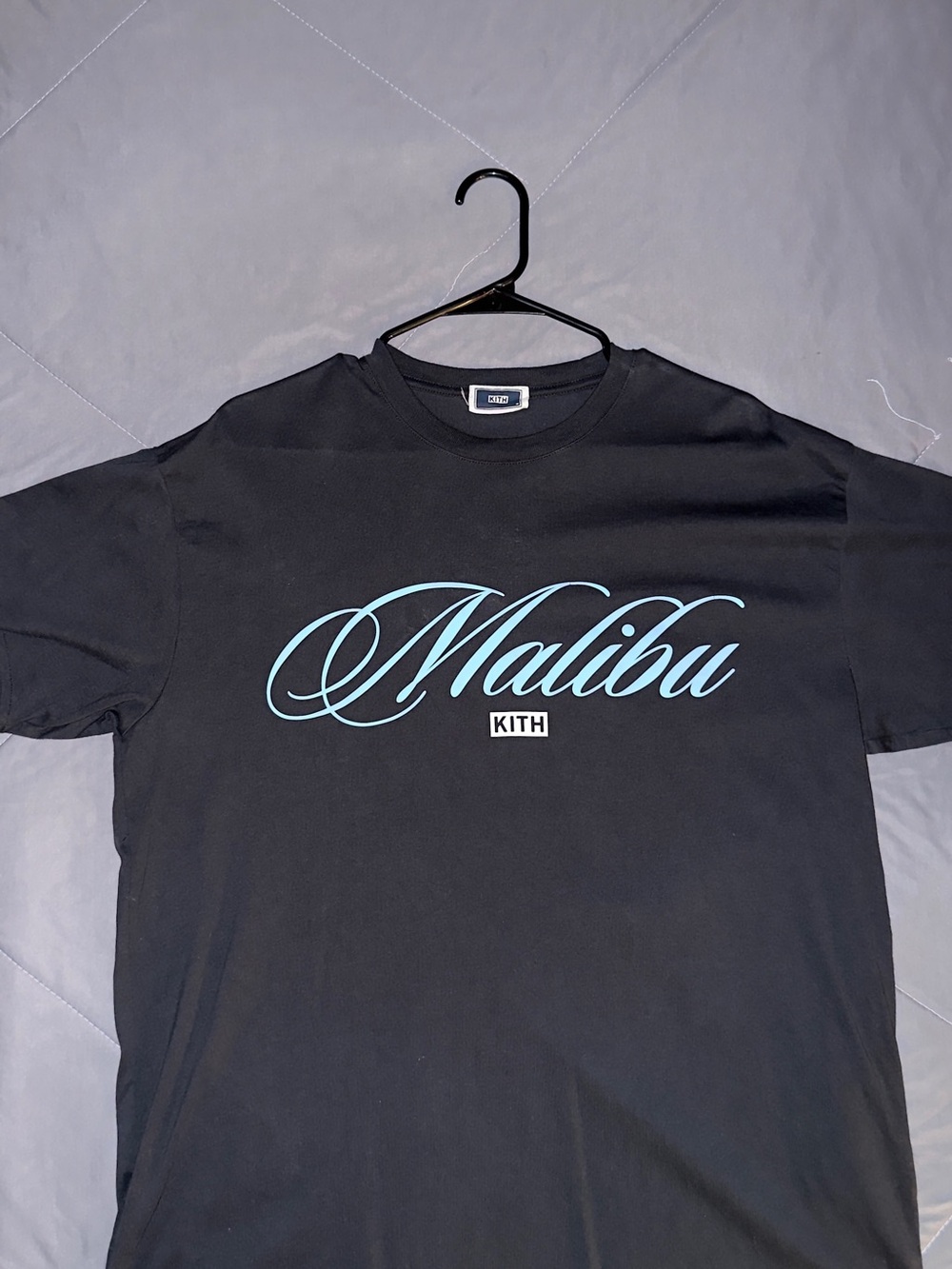 Kith Malibu Script Tee - Black with Light Blue
